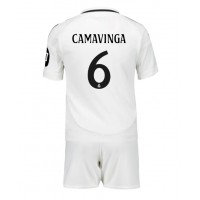 Camisa de time de futebol Real Madrid Eduardo Camavinga #6 Replicas 1º Equipamento Infantil 2024-25 Manga Curta (+ Calças curtas)